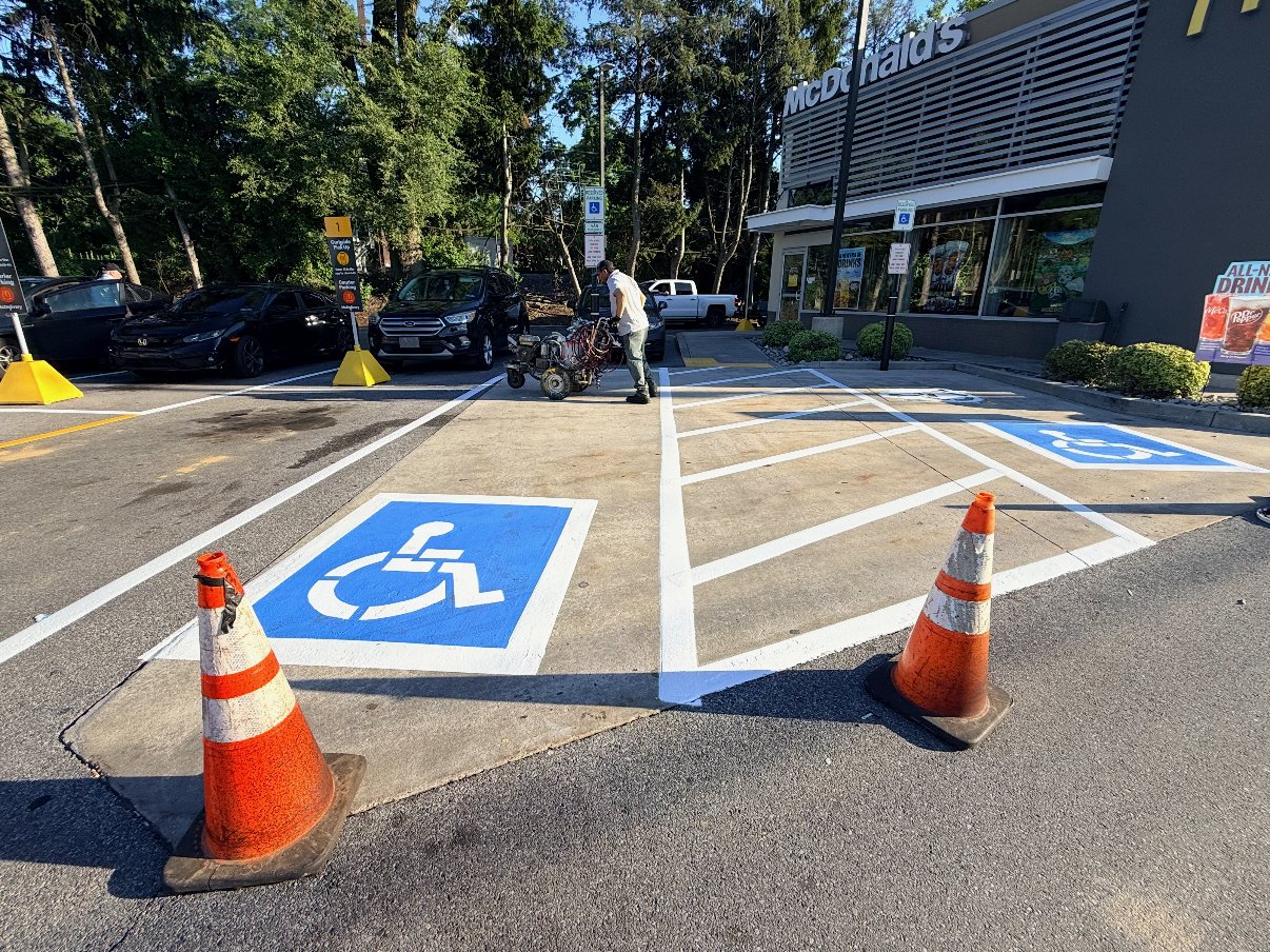 Crew striping ADA markings
